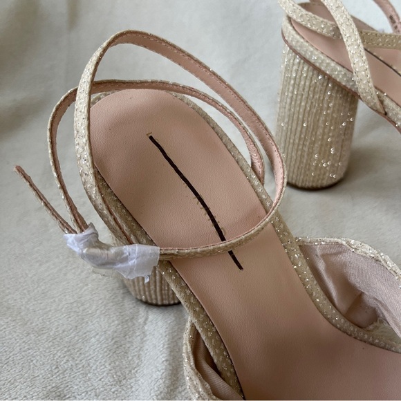 Loeffler Randall Camellia Sandals in Cream Sparkle Size 9.5 NWOT - Picture 4 of 8